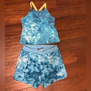Lands' End girls Sz 16 tankini and board shorts set swim set